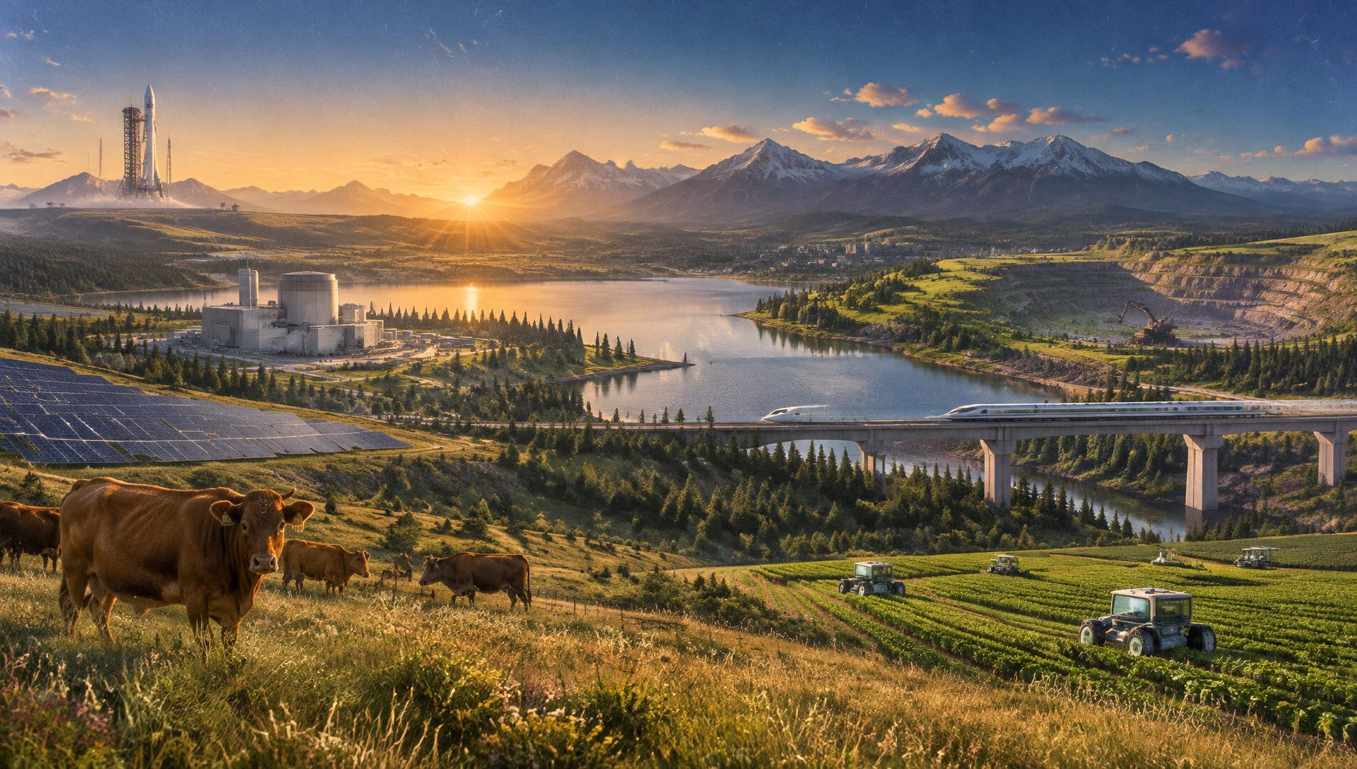 An American landscape where ranching, energy, water, rail and robotics work together